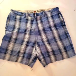 TOMMY BAHAMA NWOT MENS LINEN/SILK PARADISE NATION PLAID SHORTS SZ 40